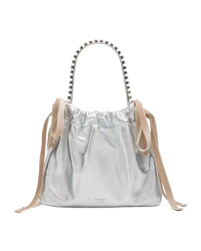Jimmy Choo Mini Metallic Leather Top-Handle Bag