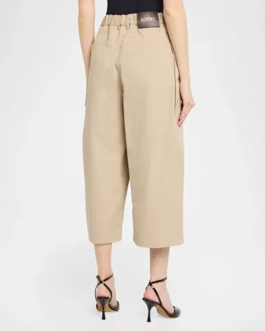 Loewe Pleated Wide-Leg Cropped Trousers | Thumbnail 3 Loewe Pleated Wide-Leg Cropped Trousers | Thumbnail 3