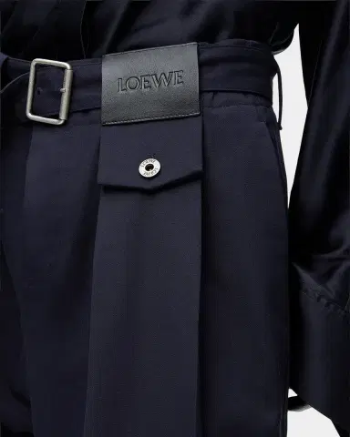 Loewe Cotton and Silk Straight-Leg Trousers | Thumbnail 3