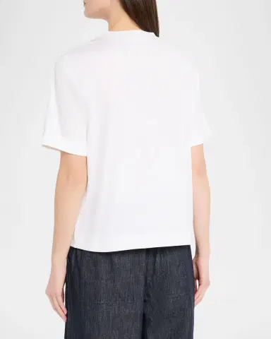 Brunello Cucinelli Monili Short-Sleeve Cotton T-Shirt | Thumbnail 3 Brunello Cucinelli Monili Short-Sleeve Cotton T-Shirt | Thumbnail 3