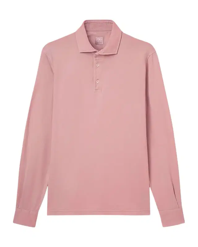 Men's Giza Cotton Long-Sleeve Pique Polo Shirt