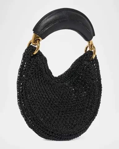 Chloé Summer Banana Mini Hobo Bag in Metallic Crochet | Thumbnail 2