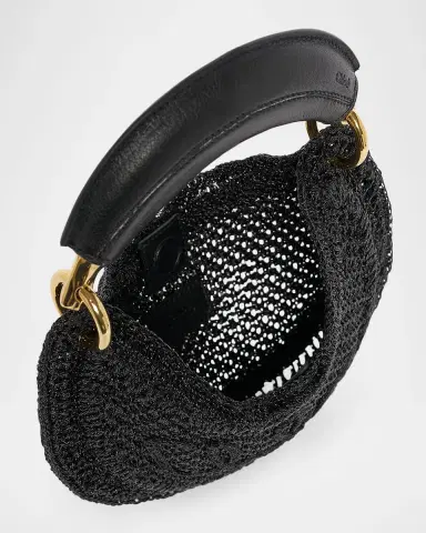 Chloé Summer Banana Mini Hobo Bag in Metallic Crochet | Thumbnail 3