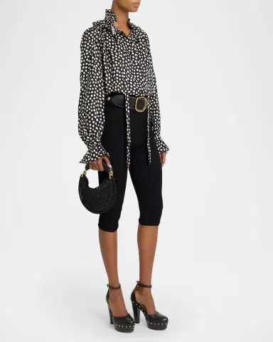 Chloé Summer Banana Mini Hobo Bag in Metallic Crochet | Thumbnail 4