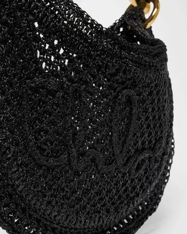 Chloé Summer Banana Mini Hobo Bag in Metallic Crochet | Thumbnail 5