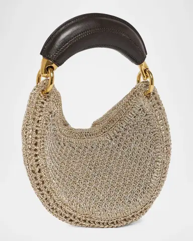 Chloé Summer Banana Mini Hobo Bag in Metallic Crochet | Thumbnail 7
