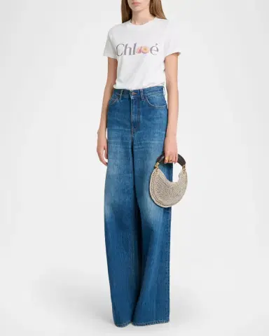 Chloé Summer Banana Mini Hobo Bag in Metallic Crochet | Thumbnail 9