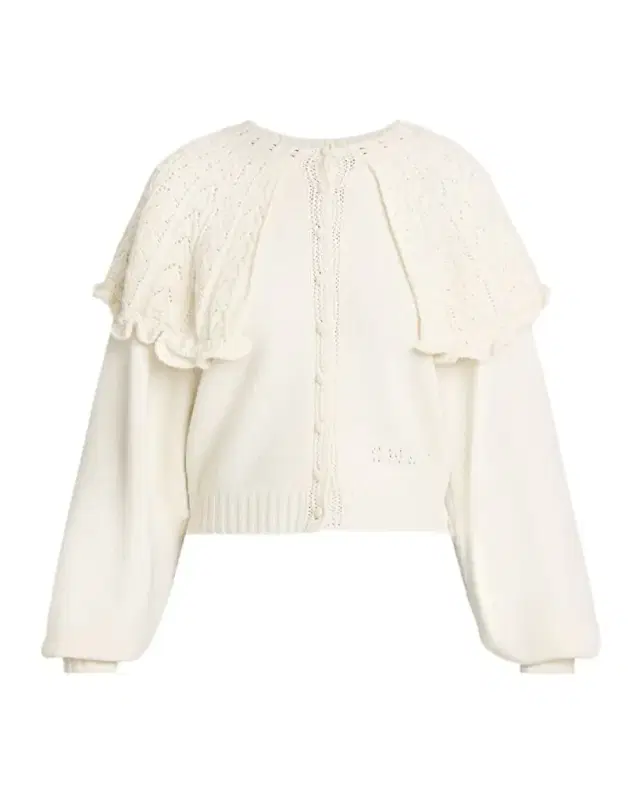 Chloe Wool-Cashmere Pointelle Capelet Cardigan