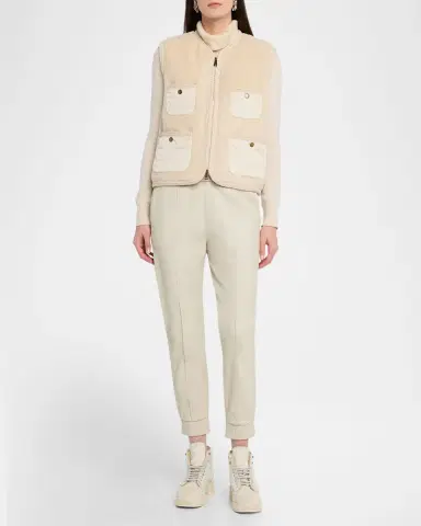Moncler Mimosas Braided Trim Teddy Down Vest | Thumbnail 2
