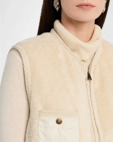 Moncler Mimosas Braided Trim Teddy Down Vest | Thumbnail 5