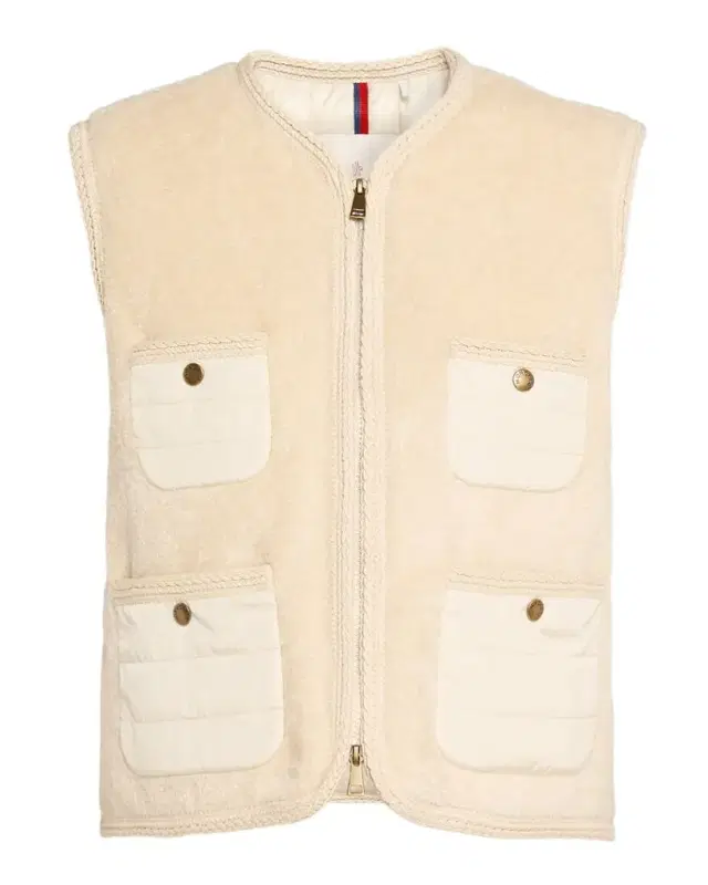 Mimosas Braided Trim Teddy Down Vest