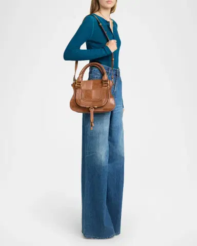 Chloé Marcie Medium Saddle Shoulder Bag in Patchwork Leather | Thumbnail 5