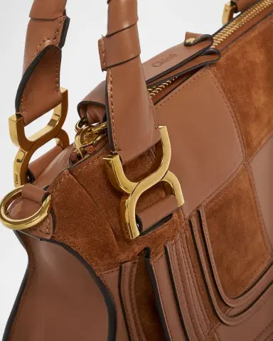 Chloé Marcie Medium Saddle Shoulder Bag in Patchwork Leather | Thumbnail 6