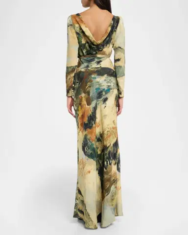 Libertine Modernist Landscape Belted Long-Sleeve Maxi Dress | Thumbnail 3 Libertine Modernist Landscape Belted Long-Sleeve Maxi Dress | Thumbnail 3