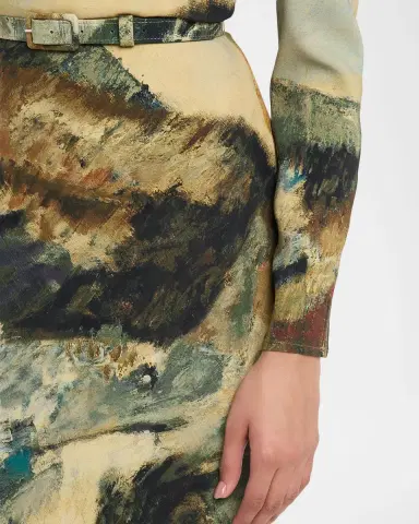 Libertine Modernist Landscape Belted Long-Sleeve Maxi Dress | Thumbnail 5 Libertine Modernist Landscape Belted Long-Sleeve Maxi Dress | Thumbnail 5