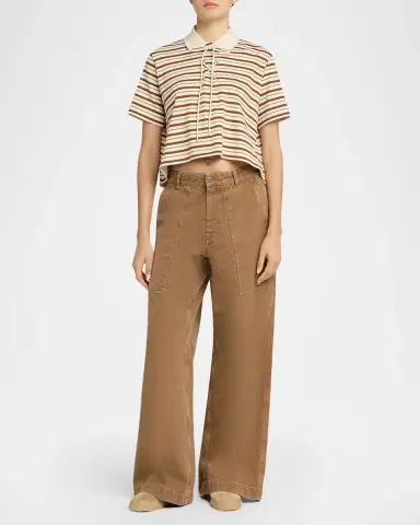 Moncler Lace-Up Stripe Polo Shirt | Thumbnail 2 Moncler Lace-Up Stripe Polo Shirt | Thumbnail 2