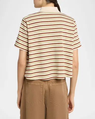 Moncler Lace-Up Stripe Polo Shirt | Thumbnail 3 Moncler Lace-Up Stripe Polo Shirt | Thumbnail 3