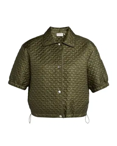 Moncler Floral-Quilted Short-Sleeve Padded Shirt | Thumbnail 1 Moncler Floral-Quilted Short-Sleeve Padded Shirt | Thumbnail 1