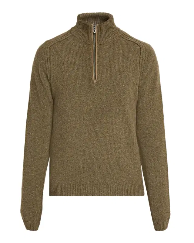 Men 's Cashmere Mouline Half-Zip Sweater