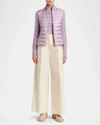 Moncler Padded Wool Zip-Up Cardigan | Thumbnail 2 Moncler Padded Wool Zip-Up Cardigan | Thumbnail 2