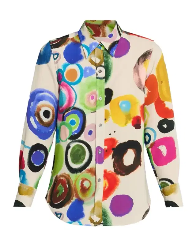 Libertine Take The Reins Silk Button-Down Shirt
