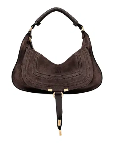 Chloé Marcie Medium Saddle Shoulder Bag in Suede | Thumbnail 1 Chloé Marcie Medium Saddle Shoulder Bag in Suede | Thumbnail 1