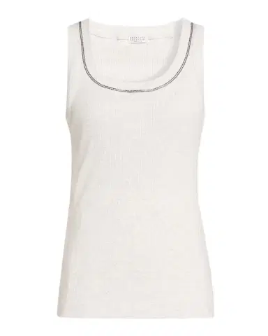 Brunello Cucinelli Monili Scoop-Neck Rib Tank Top | Thumbnail 1