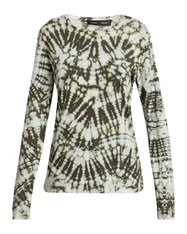 Proenza Schouler Mia Long-Sleeve Tie Dye Top