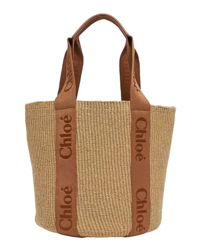 Woody Large Mifuko Basket Bag with Logo Webbing