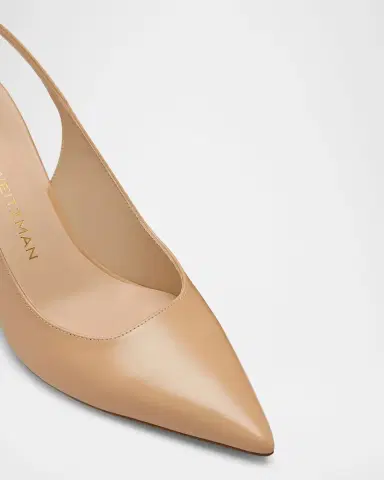 Stuart Weitzman 75mm Stuart Power Leather Slingback Pumps | Thumbnail 5