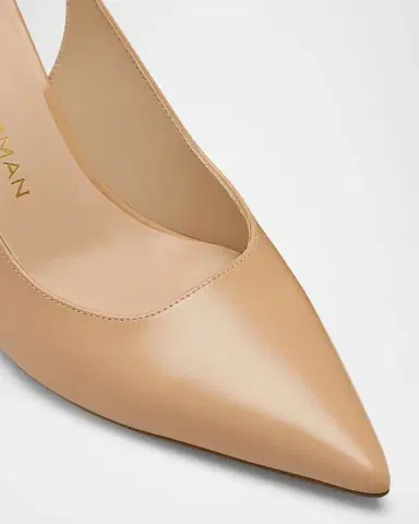 Stuart Weitzman 75mm Stuart Power Leather Slingback Pumps | Thumbnail 6