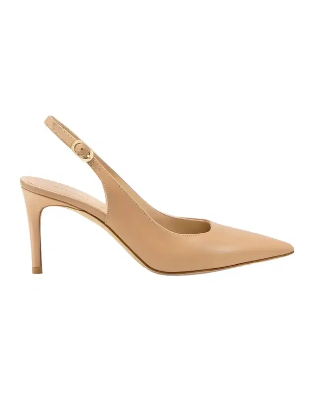 Stuart Weitzman 75mm Stuart Power Leather Slingback Pumps