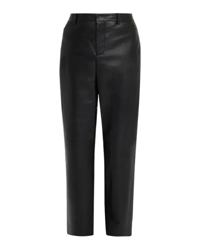 Vince Mid-Rise Straight Leather Pants