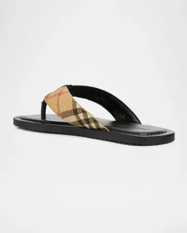 Burberry Men's Check Pavilion Flip-Flop Sandals | Thumbnail 2 Burberry Men's Check Pavilion Flip-Flop Sandals | Thumbnail 2