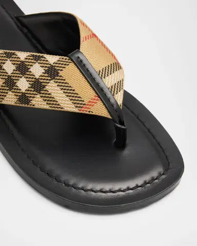 Burberry Men's Check Pavilion Flip-Flop Sandals | Thumbnail 3 Burberry Men's Check Pavilion Flip-Flop Sandals | Thumbnail 3