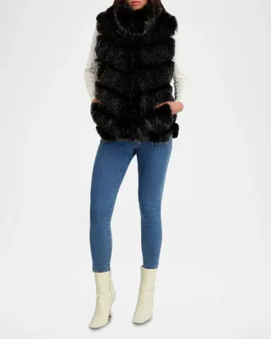 Lyla Grant Fur-Free Quilted Faux Fox Vest | Thumbnail 2