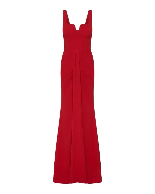 Zarya Sleeveless Draped Mermaid Gown
