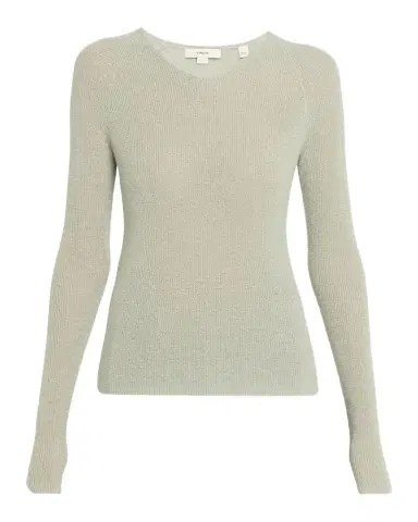 Vince Metallic High-V Knit Top | Thumbnail 1