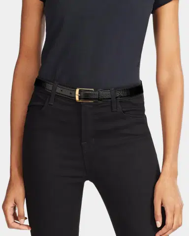 Nili Lotan Dana Croc-Embossed Leather Belt | Thumbnail 2
