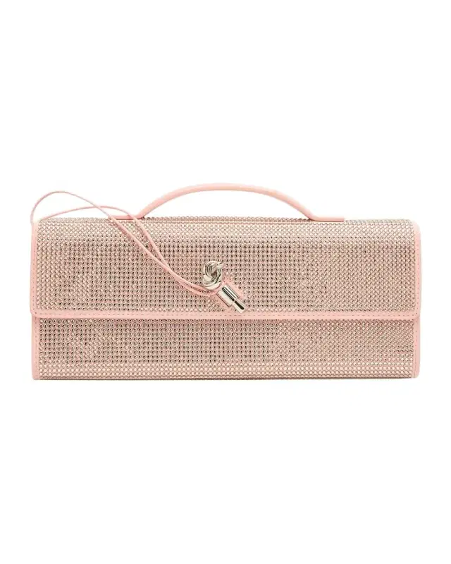 Bottega Veneta Andiamo Crystal Leather Clutch Bag