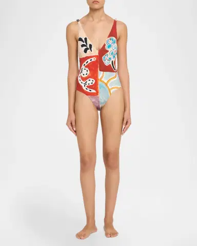 ALÉMAIS Michelle V-Neck One-Piece Swimsuit | Thumbnail 2 ALÉMAIS Michelle V-Neck One-Piece Swimsuit | Thumbnail 2