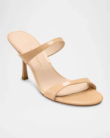 Stuart Weitzman 85mm Nudist Patent Leather Dual-Strap Sandals | Thumbnail 2