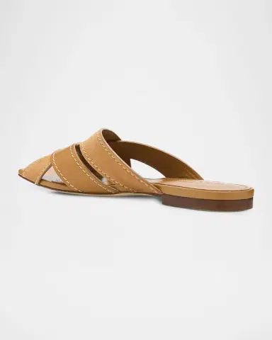 Tod 's T-Strap Mixed Leather Flat Slide Sandals | Thumbnail 2