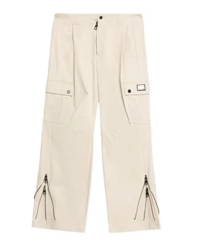 Men 's Gabardine Zipped-Hem Wide Leg Cargo Pants