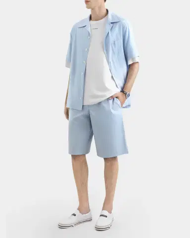 Dolce & Gabbana Men 's Cotton Poplin Drawstring Bermuda Shorts | Thumbnail 2