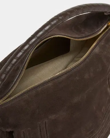 Chloé Marcie Large Saddle Shoulder Bag in Suede | Thumbnail 4 Chloé Marcie Large Saddle Shoulder Bag in Suede | Thumbnail 4
