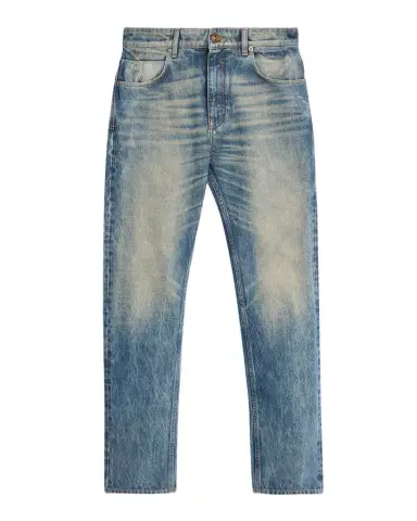 Balmain Men 's Slim Straight Leg Faded Denim Jeans | Thumbnail 1 Balmain Men 's Slim Straight Leg Faded Denim Jeans | Thumbnail 1