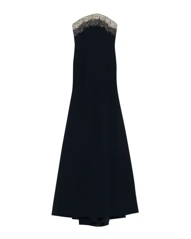 Crystal Embroidered Strapless Trumpet Gown