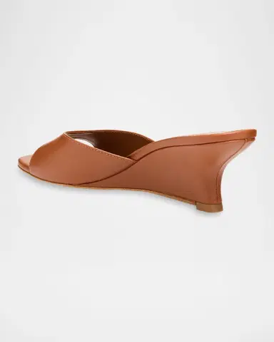 STAUD Brigitte Leather Wedge Mules | Thumbnail 4
