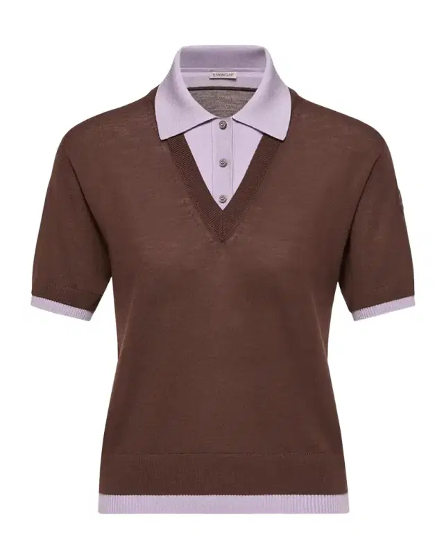 Short-Sleeve Layered Polo Sweater